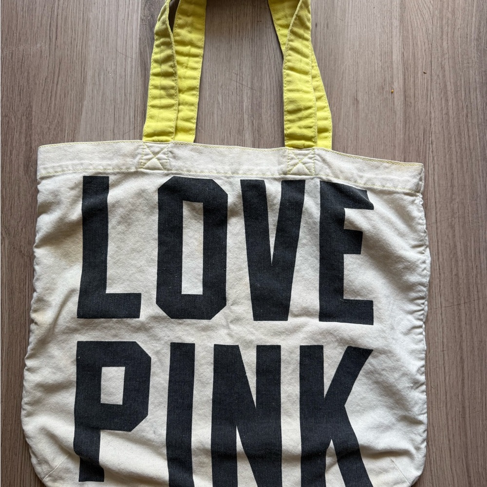 PINK Victoria's Secret Tote Bag - Cream and Yellow